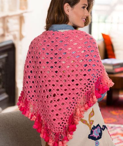 Fringed V Stitch Shawl Free Crochet Pattern Crochet Kingdom