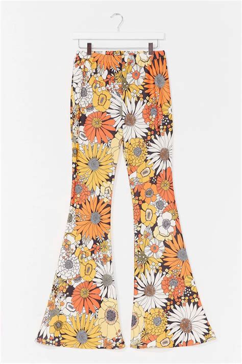 Flower Power Floral Flare Pants Funky Outfits Hippie Outfits Funky