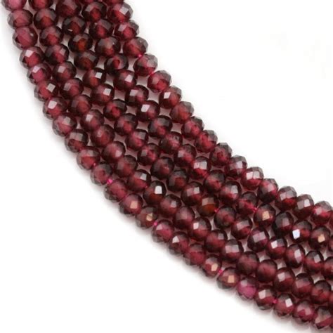 Grenat rouge rondelle facetté 2x3mm Perle pierre naturelle