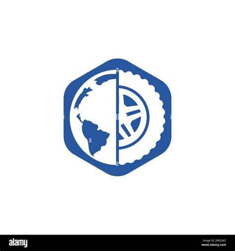 Tire World Vector Logo Template Vector Wheel And Planet Logo