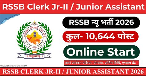 rssb clerk jr ii junior assistant recruitment  important