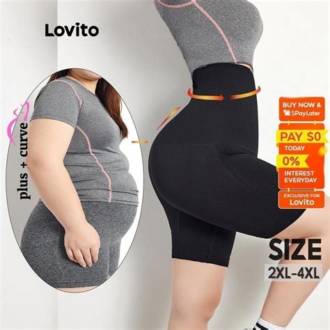 Lovito Plus Size Curve Casual Plain Basic Women Corset Lps06061 Shopee Philippines