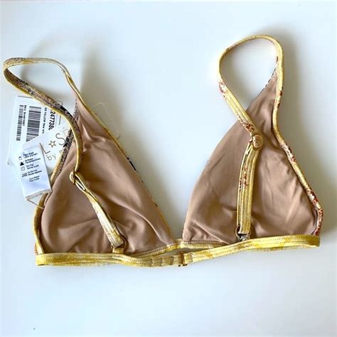 L Space Swim Nwt Xsl Bikini L Spacejay Bitsy Millie Snake Print String Yellow Orange Gold