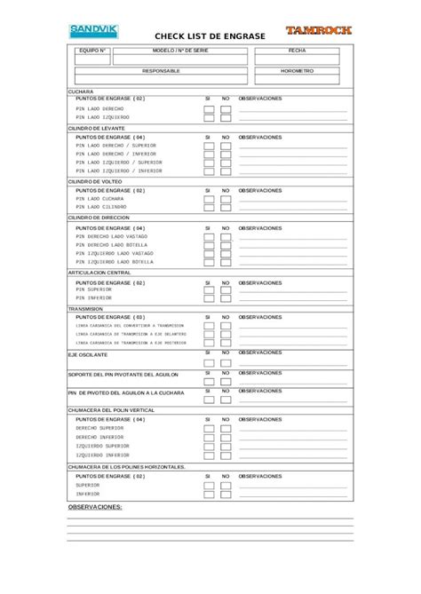 Xls Check List De Engrase Dokumen Tips Hot Sex Picture