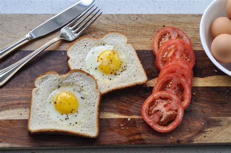 Toad In The Hole Or Fried Eggs Nestled In Bread Suburble