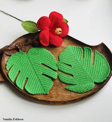 Monstera Leaf Coaster Crochet Pattern By Natalia Lovecrafts