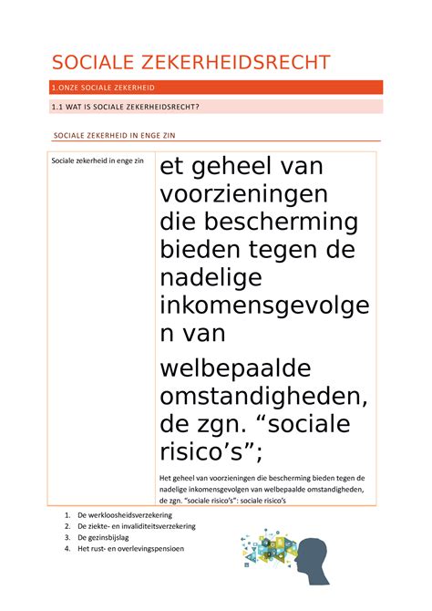 Sociale Zekerheidsrecht SOCIALE ZEKERHEIDSRECHT 1 SOCIALE ZEKERHEID 1