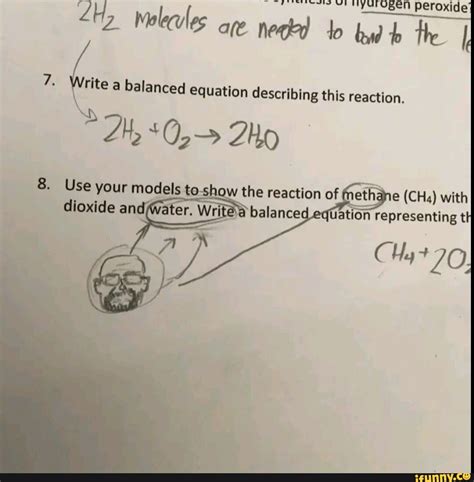 The I I Write Balanced Equation Describing This Reaction 8 Use Your Models To Show The Reaction