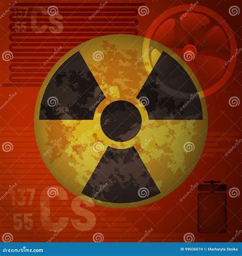 Warning Radiation Hazard Molecule Of Cesium 137 The Pattern Of