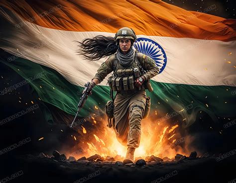 Indian army in action, Indian flag background AI Generated wallpaper | GEC Designs