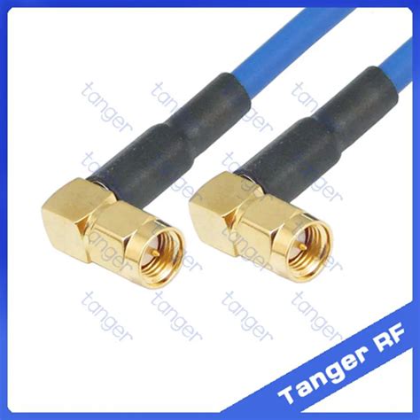 Right Angle SMA Male To Male Plug Connector Both Ends With RG402 RG141