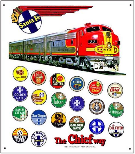 Santa Fe, AT&SF, Atchison Topeka & Santa Fe, Train Logos, 10x12 Metal ...