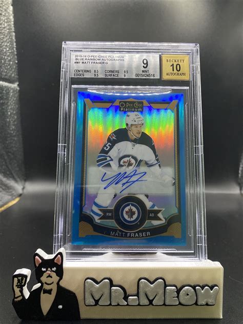 2015 16 O Pee Chee Platinum Blue Rainbow Autographs MF Matt Fraser G