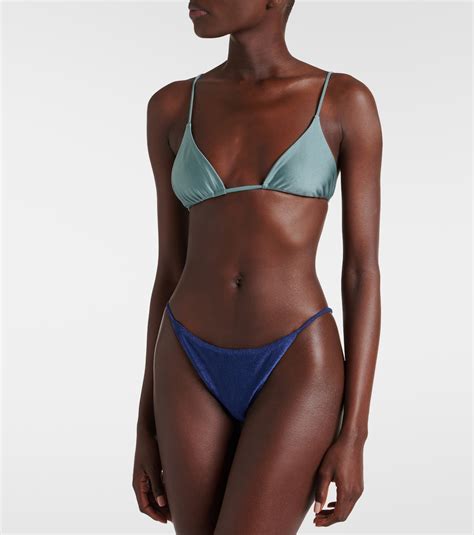 Via Triangle Bikini Top In Blue Jade Swim Mytheresa