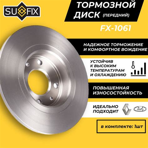 Тормозной диск Рено Логан 1 Передний Рено Сандеро Лада Ларгус ...