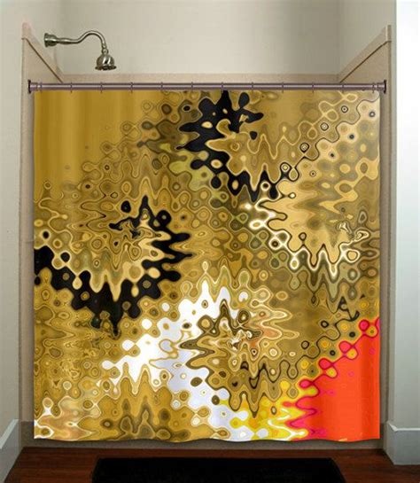 A Shower Curtain With An Abstract Design On It