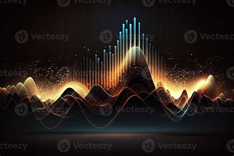 Audio sound wave spectrum abstract oscillation graph futuristic ...