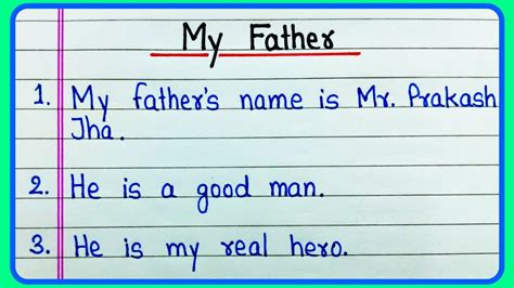 My Father Essay In English 10 Lines 10 Lines On My Father In English