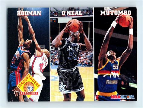 1993 94 Hoops Dennis Rodman Shaquille O Neal Dikembe Mutombo 284 On