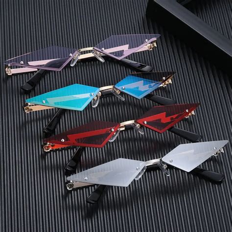 Gafas De Sol Sin Montura Con Forma De Diamante Para Mujer Lentes De