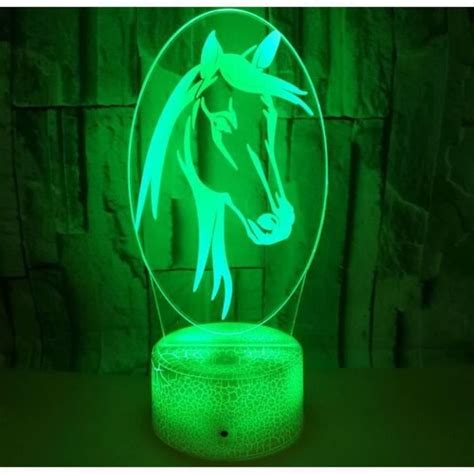 D Cheval Lampe Illusion Optique Led Veilleuse Optiques Illusions Lampe