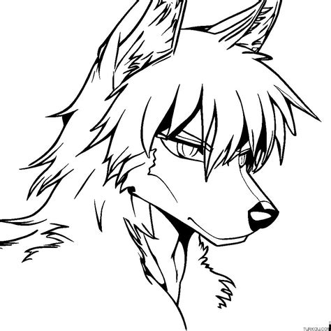 Anime Cute Wolf Drawings Coloring Page » Turkau