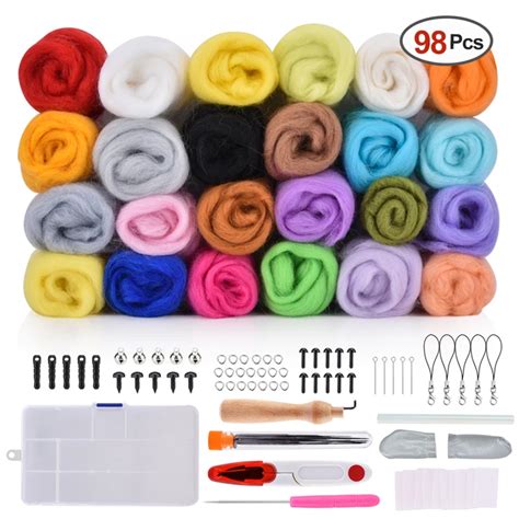 7243650 Colors Wool Felt Craft Kit Needle Felting Starter Fabric