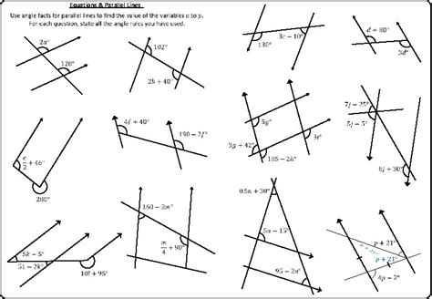 Parallel Lines Equations Worksheet A The worksheet is