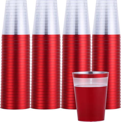 Amazon By Madee Heavyweight Pack Red Plastic Cups Oz Red