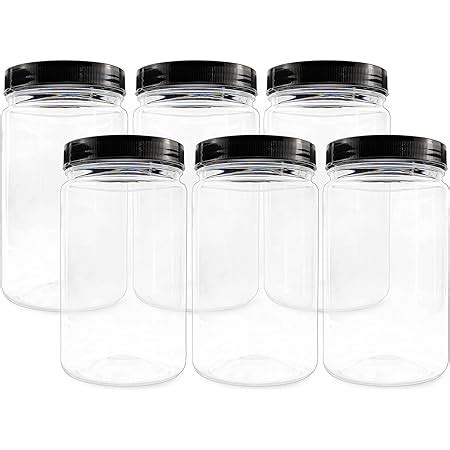 Amazon CSBD 16 Oz Clear Plastic Mason Jars With Ribbed Liner Screw