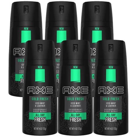 Axe Fresh Iced Mint Leather Deodorant Body Spray Oz Pack Oz