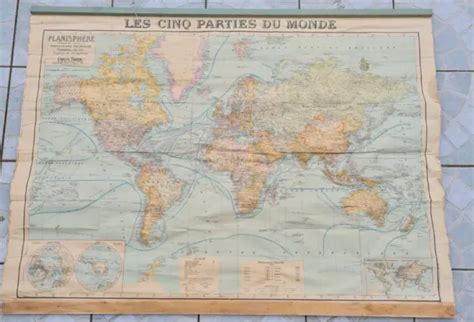 Ancienne Carte Du Monde Les Parties Du Monde Planisphere Taride