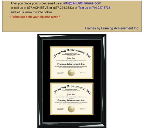 Dual Diploma Frame Double Certificate Frames Two Document Etsy