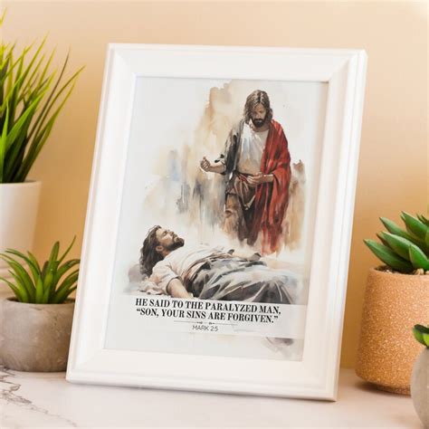 Restored Hope Jesus Heals The Paralyzed Man Mark 2 5 Jesus Heals Paralytic Jesus Printable Art