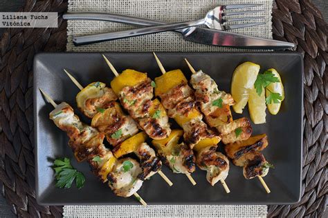 Brochetas De Pollo Al Lim N Y Yogur Receta Saludable