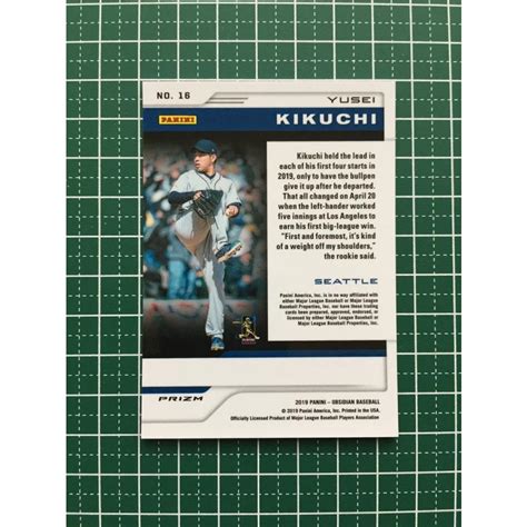 ★panini Mlb 2019 Chronicles 16 菊池雄星／yusei Kikuchi Seattle Mariners ベースカード Obsidian ルーキー Rc 19