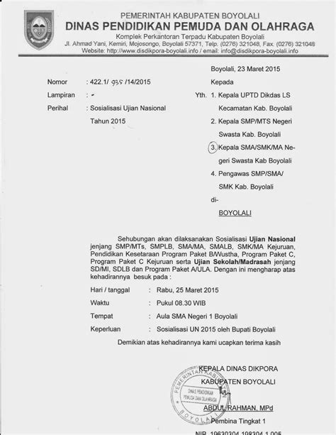 Contoh Surat Tujuan Bupati Delinewstv