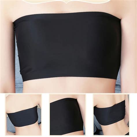 Summer Women Sexy Tube Top Strapless Black Bandeau Sleeveless Sports