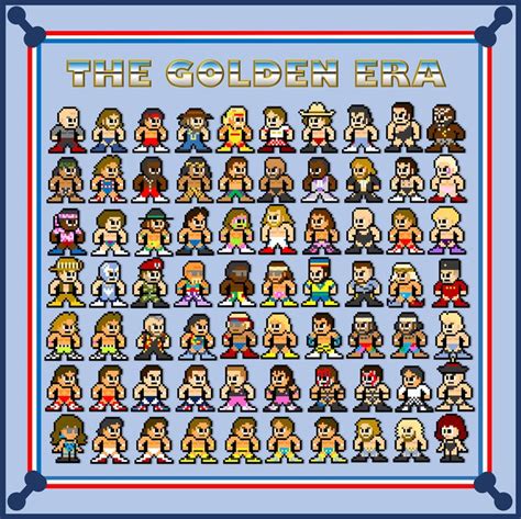 8 Bit Pixel Art Wwf Golden Era Vinyl Sticker Set Of 70 Individual