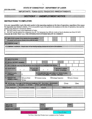 Fillable Online Ctdol State Ct Clear Form Press When Finished Fax Email