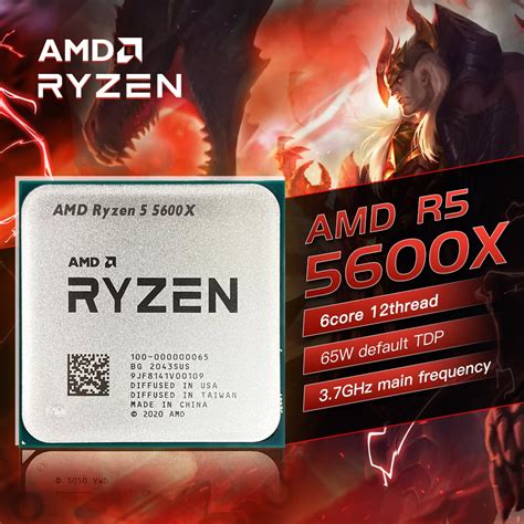 Amd Ryzen 5 5600x R5 5600x 3 7 Ghz Six Core Twelve Thread 65w Cpu