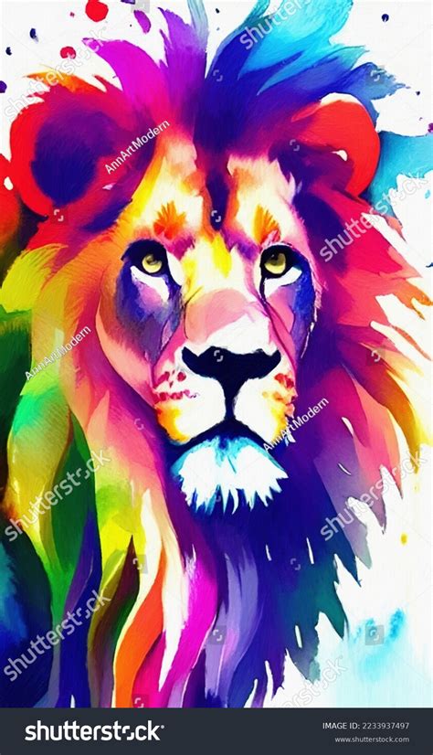 774 Lion Face Watercolor Painting Images, Stock Photos & Vectors | Shutterstock