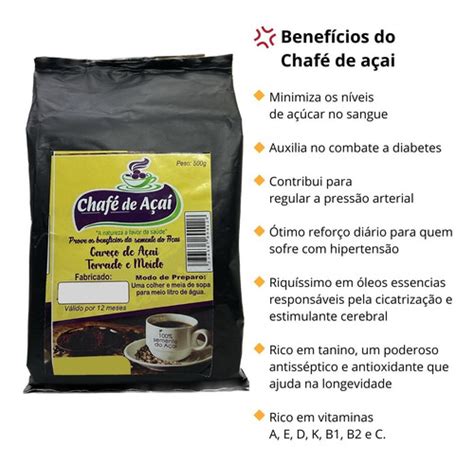 Café De Açaí Chafe Torrado E Moído Descafeinado 500 Gramas Mercadolivre