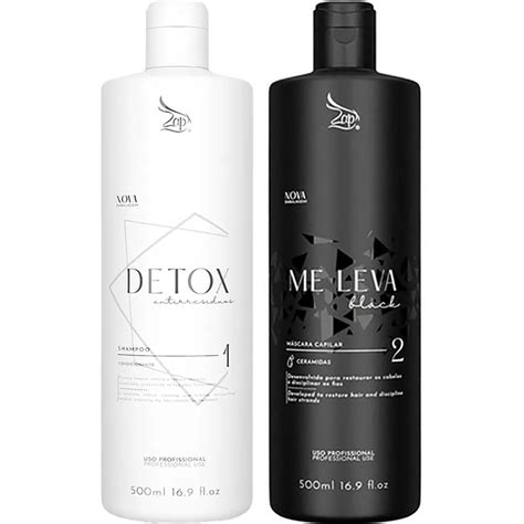 Zap Me Leva Black Kit Escova Progressiva Ceramidas E Sericina 2x 500ml