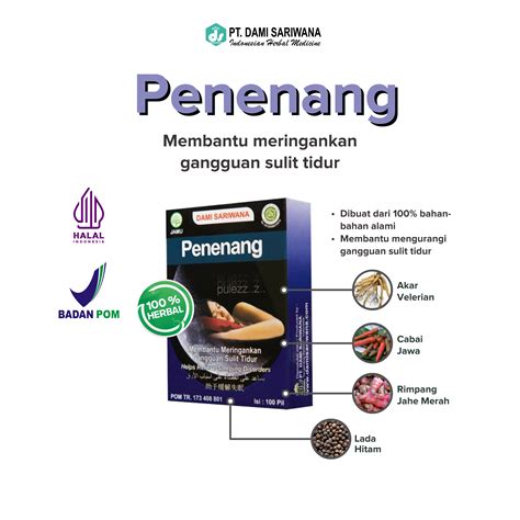 Obat Herbal Penenang 100 Pil Membantu Meringankan Gangguan Sulit Tidur