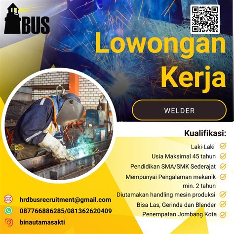 Lowongan Kerja Welder Di Pt Bina Utama Sakti Nugasin