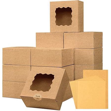 Amazon ONE MORE 6 Brown Bakery Boxes With Pvc Window For Pie And