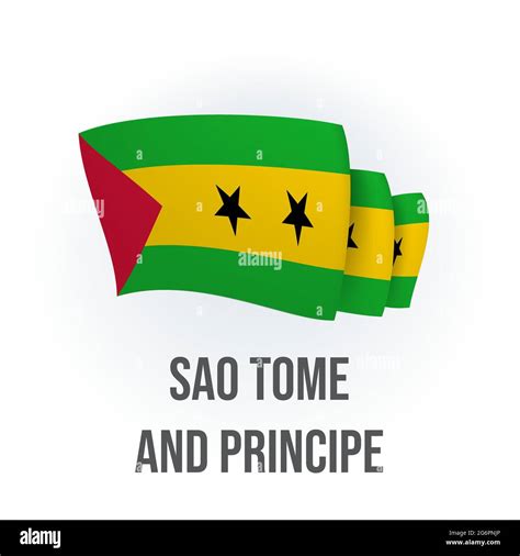 Vector Flag Of Sao Tome And Principe Santomean Waving Flag Vector