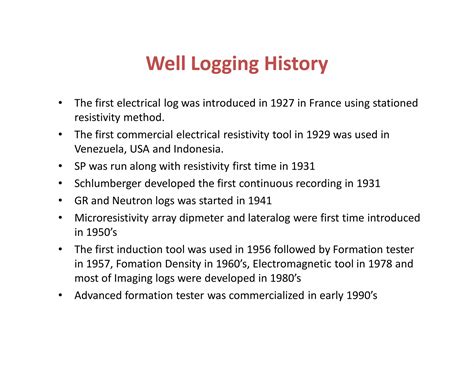 Basic Well Logging Design Ppt