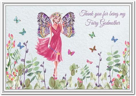 Thank You For Being My Fairy Godmother Card Unique Exclusive For